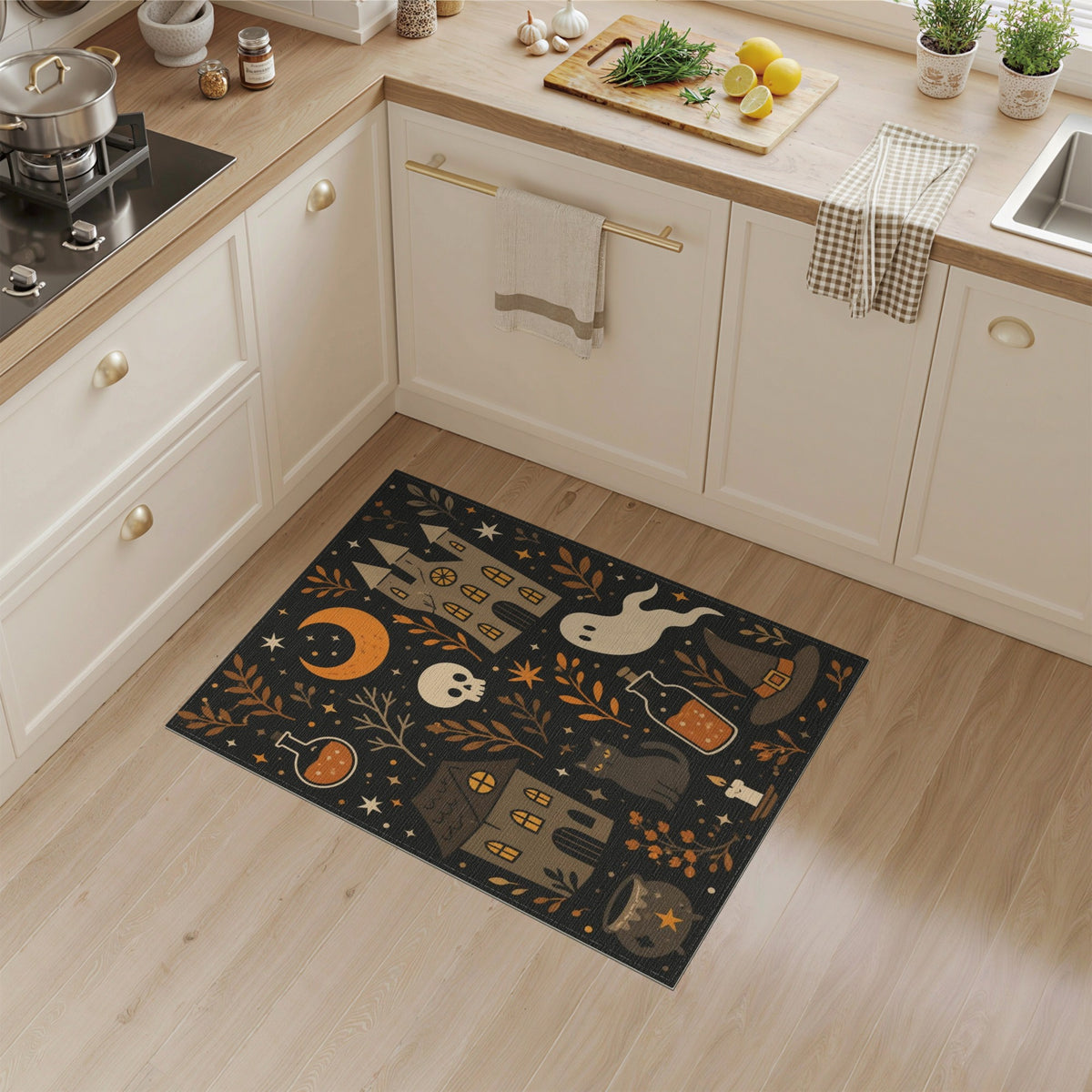 Spooky Halloween Cartoon Kids Area Rug