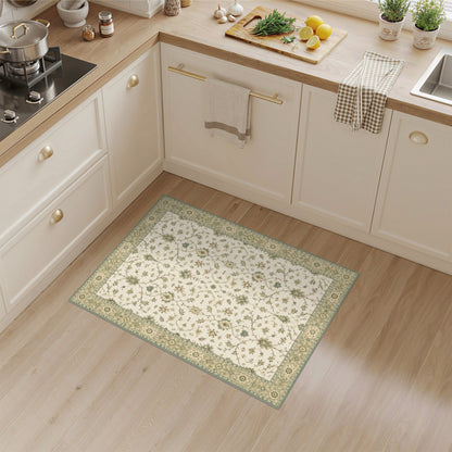Beige Floral Vintage Area Rug