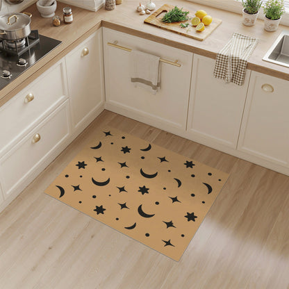 Kids Moon and Stars Brown Tan Area Rug
