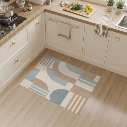 Beige and Neutral Geometric Arch Area Rug