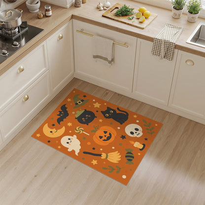 Multi-color and Patterns Cute Halloween Cartoon Kids Area Rug