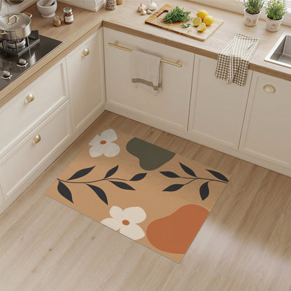 Brown Floral Vintage Area Rug