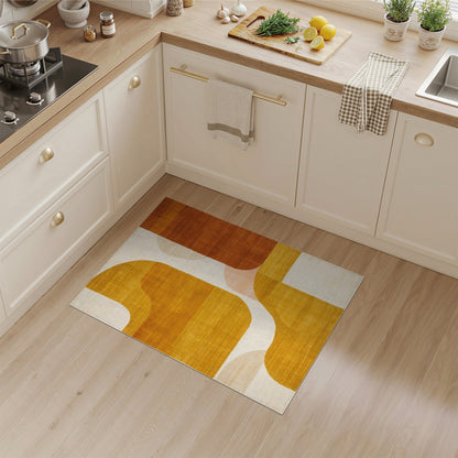ODIKA Warm Yellow Abstract Area Rug