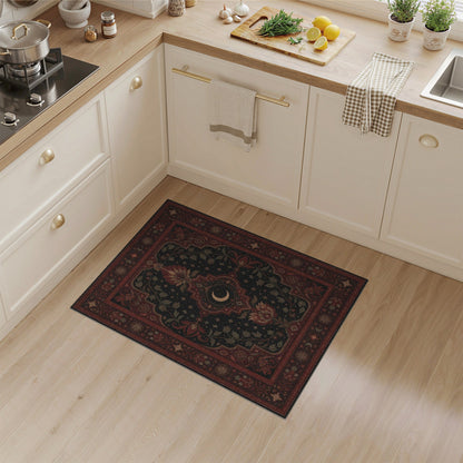 Red Celestial Floral Persian Area Rug