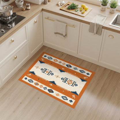 Orange Southwestern Geometric Area Rug