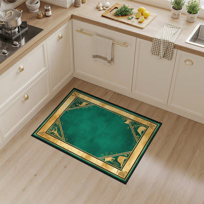 Green Woodland Wildlife Area Rug