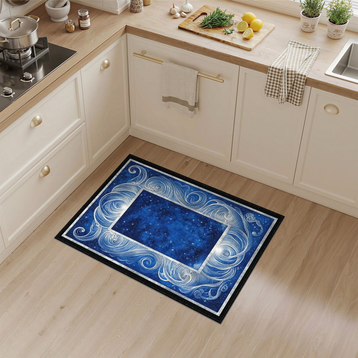 Celestial Swirl Blue Area Rug
