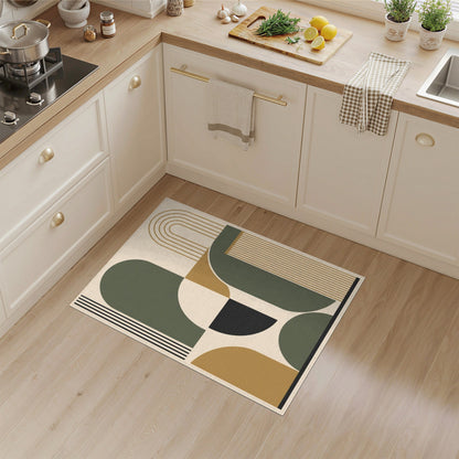 Modern Geometric Arch Beige Area Rug