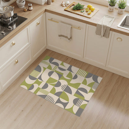 Green Geometric Area Rug