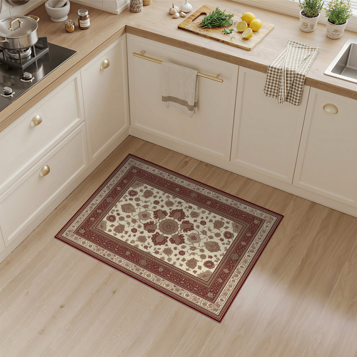 Red Floral Persian No. 27 Area Rug