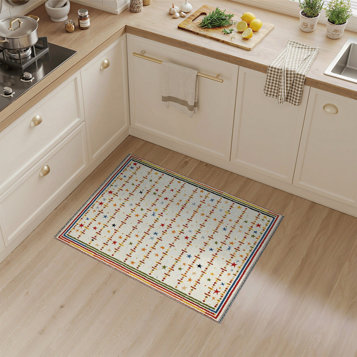 Multi-Color Star Geometric Area Rug