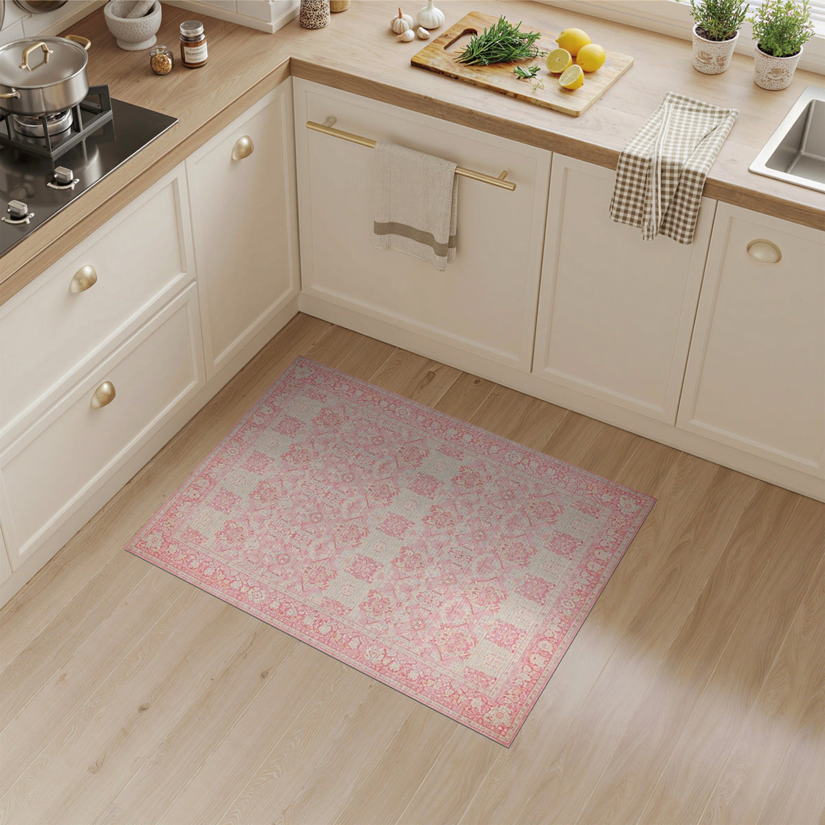 Pink Vintage Floral No. 2 Area Rug