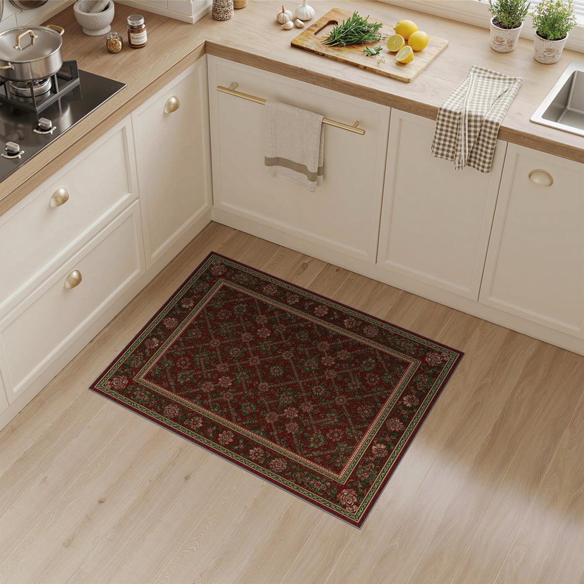 Red Traditional Persian Floral No. 11 Area Rug
