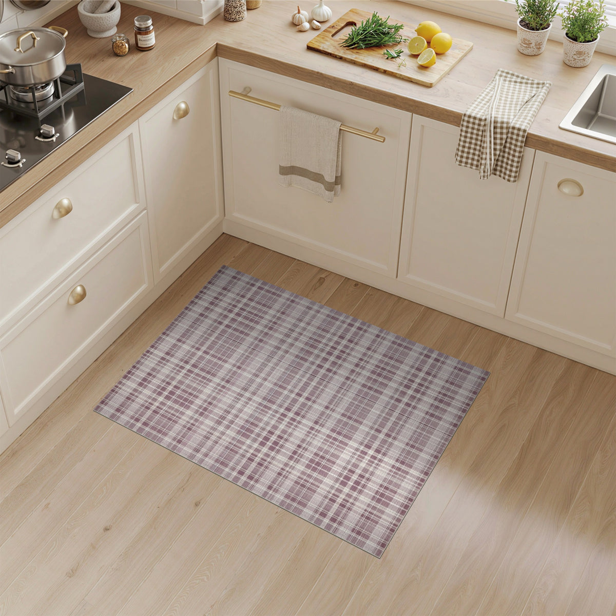 Plaid Purple Plaid Geometric Area Rug