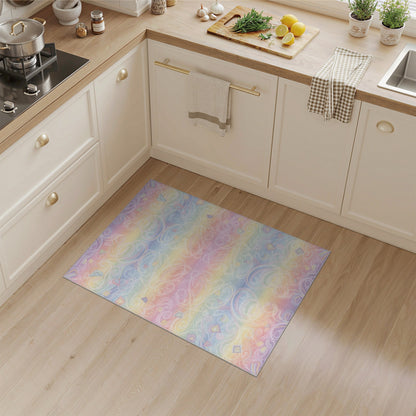 Pastel Rainbow Swirl Area Rug