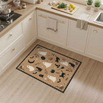 Halloween Ghosts and Cats Washable Area Rug