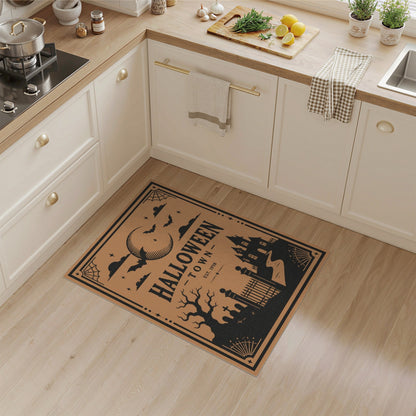 Halloween Town Silhouette Area Rug