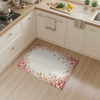 Pink Floral Vintage Washable No. 31 Area Rug