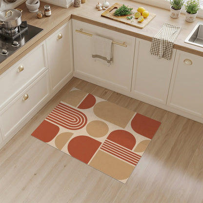 Geometric Modern Red Geometric Abstract Area Rug