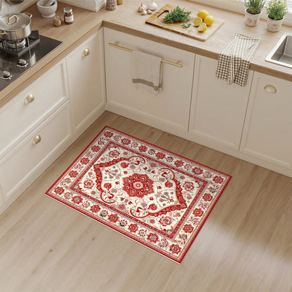 Red Persian Floral Medallion Area Rug
