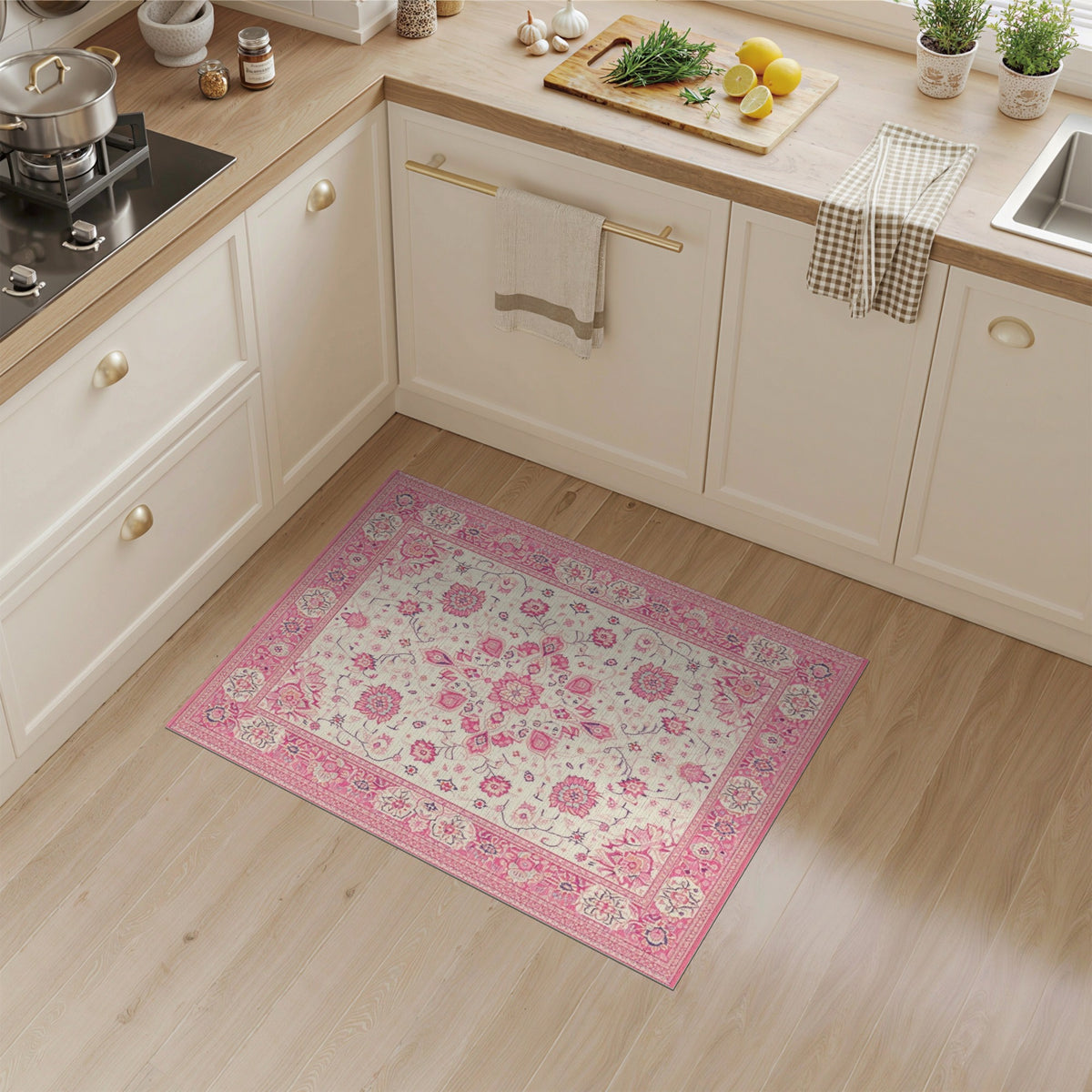 Pink Floral Vintage No. 140 Area Rug