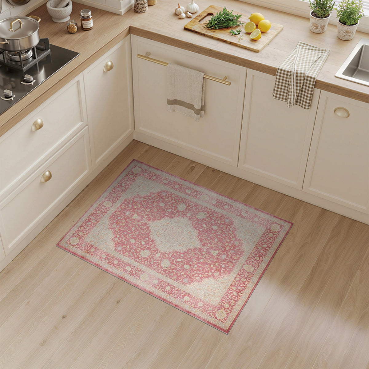 Pink Floral Medallion Vintage No. 2 Rug