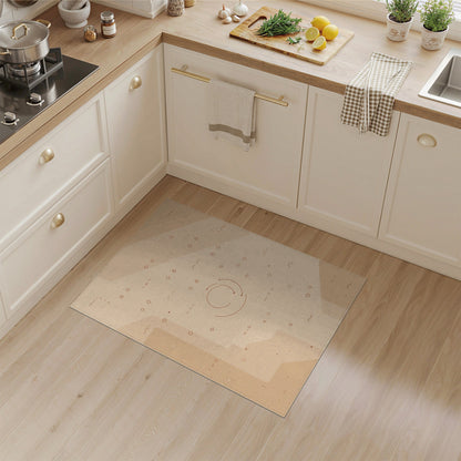 Beige Geometric Circle Geometric Modern Area Rug