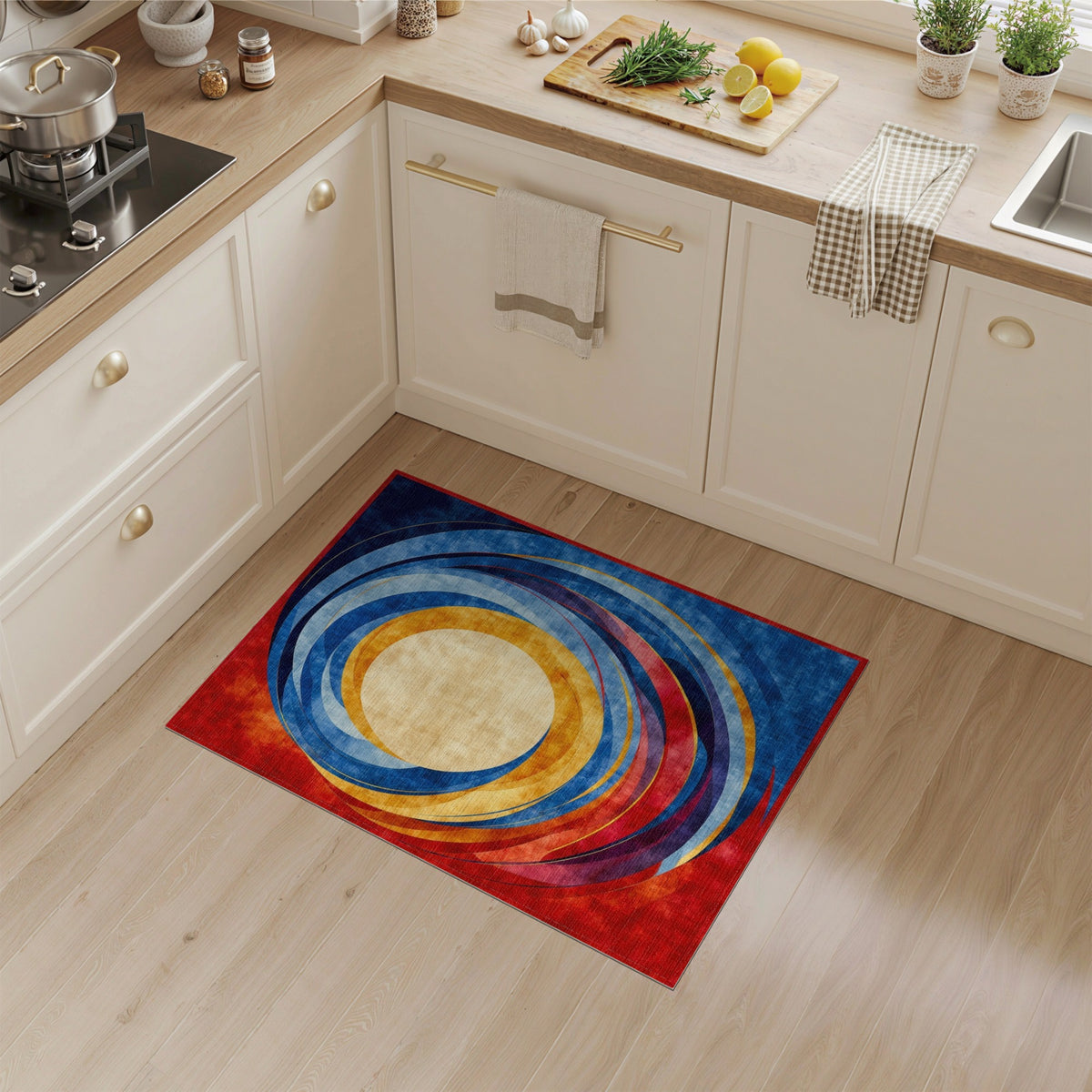 Abstract Area Vibrant Abstract Swirl Area Rug