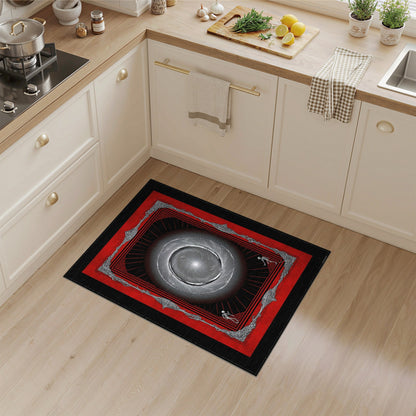 Red Vortex Skeleton Area Rug