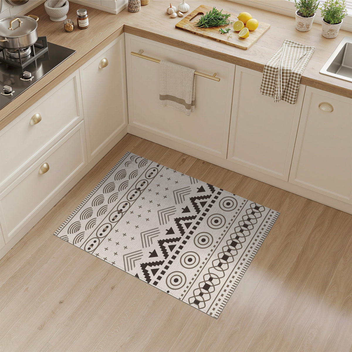 Brown Heritage Tribal Geometric Area Rug