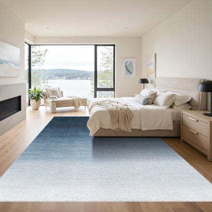 Navy Blue Ombre Gradient Rug