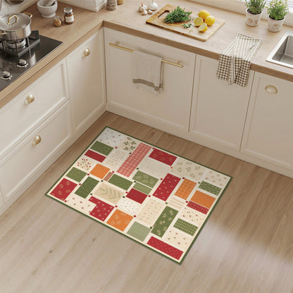 Patchwork Berry Plaid Area Rug