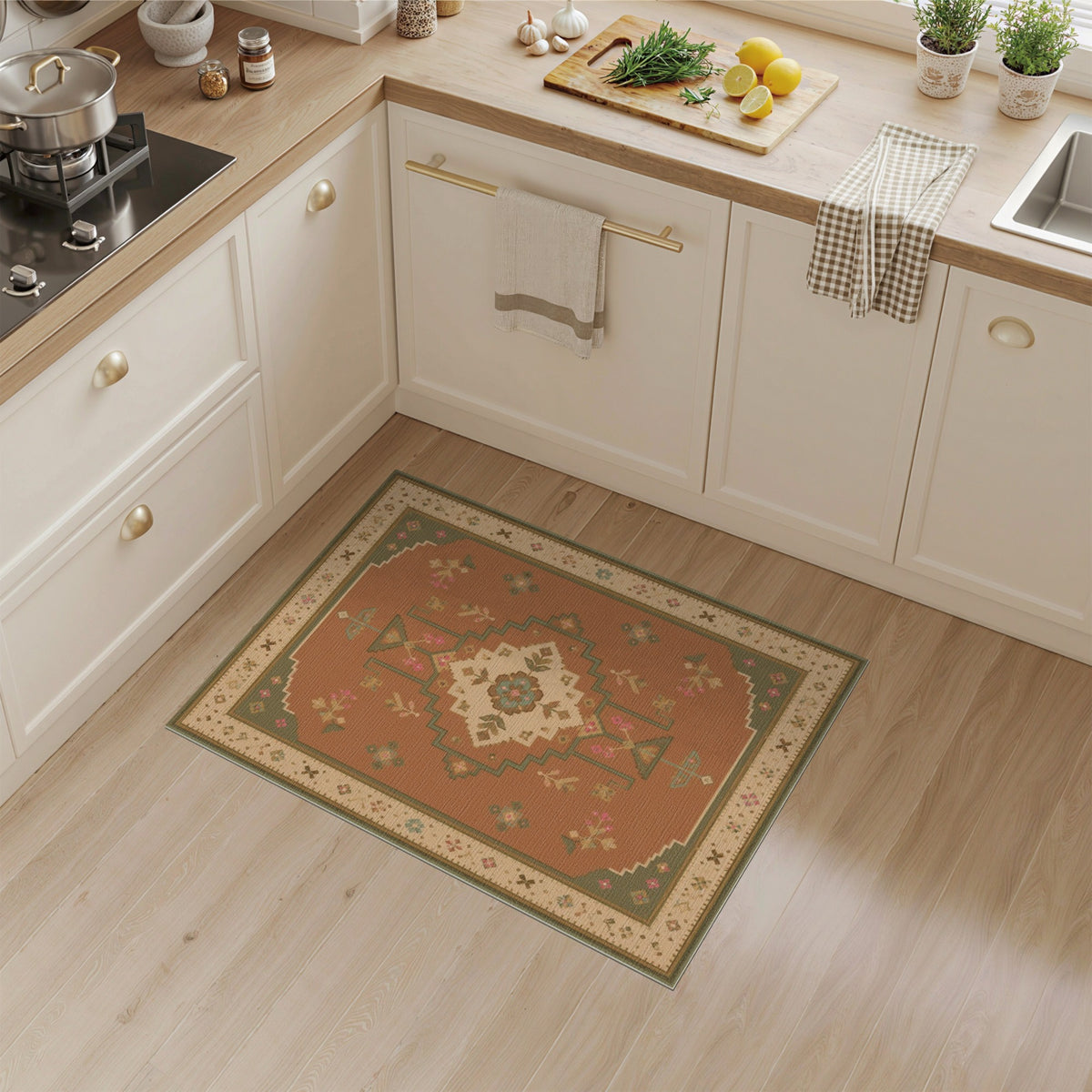 Orange Heritage Tribal Medallion Rug