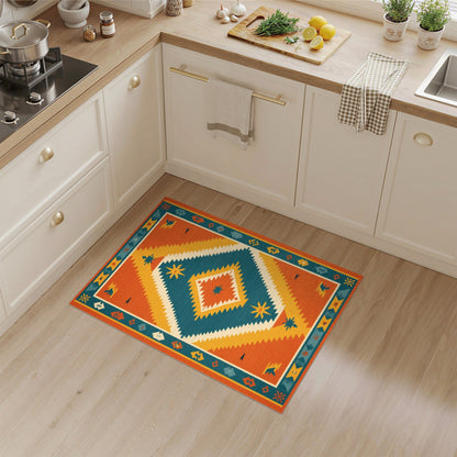 Southwestern Orange Geometric No. 10 Area Rug