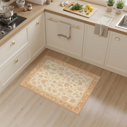Beige Vintage Floral Vine Area Rug