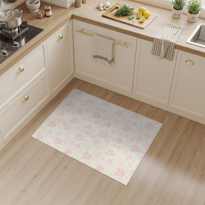 Pink Raspberry Fruit Washable Area Rug
