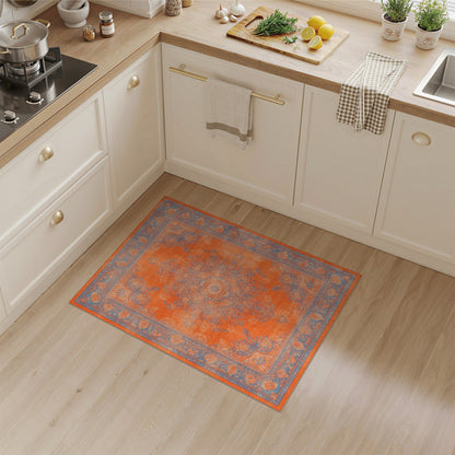 Orange Distressed Vintage Area Rug