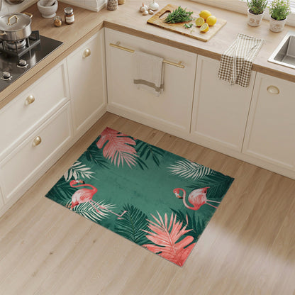 Pink Flamingo Distressed Area Rug