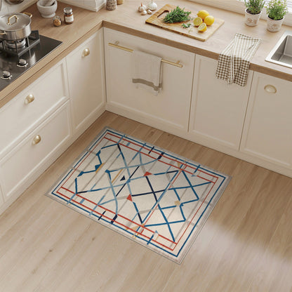Diamond Blue and Teal Blue Geometric Diamond Area Rug