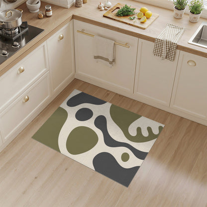 Olive Green Organic Abstract Area Rug