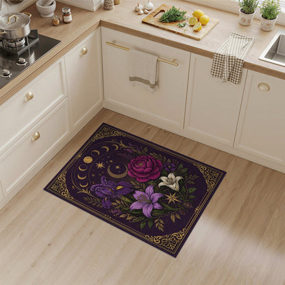 Purple Celestial Floral Vintage Area Rug