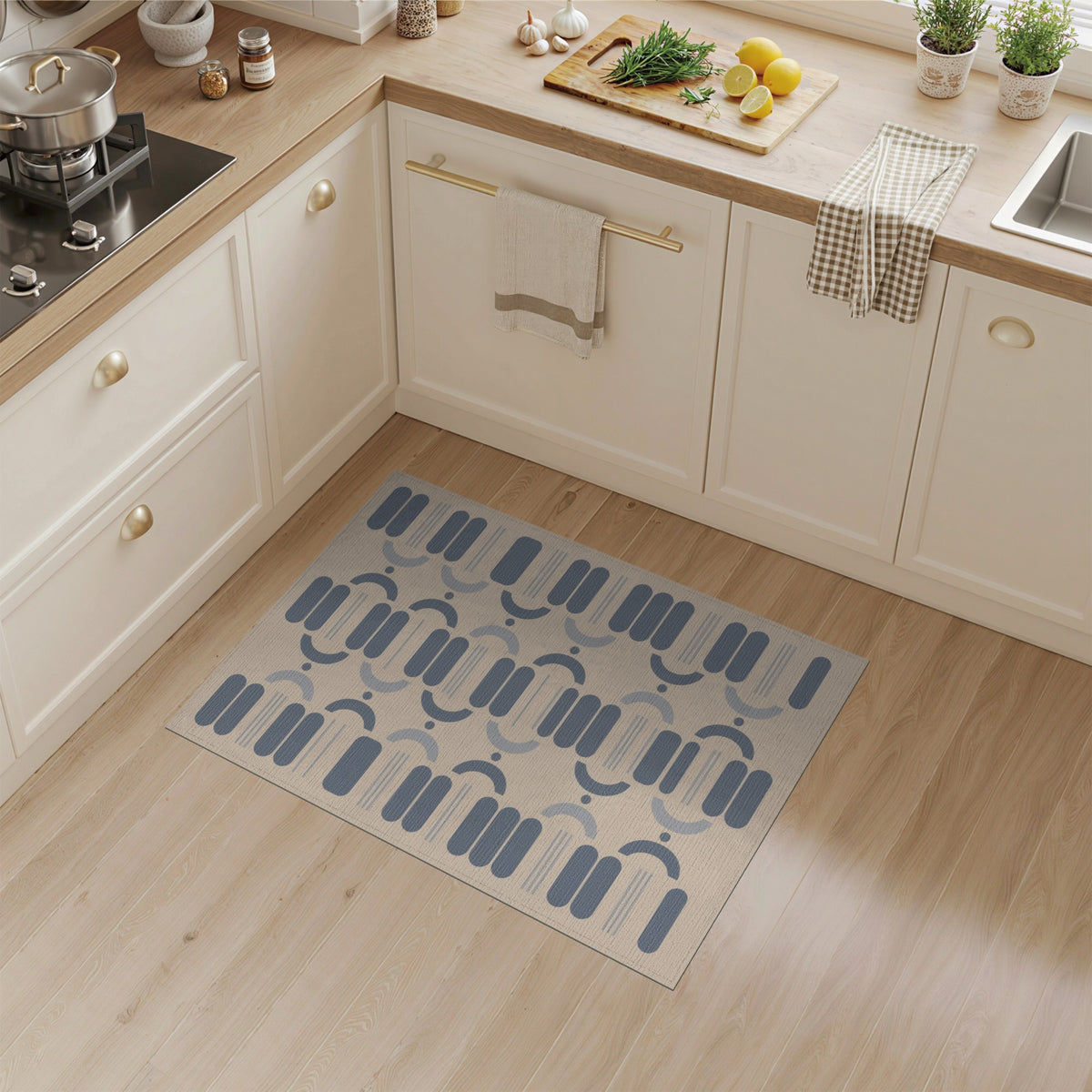 Blue Geometric Area Rug