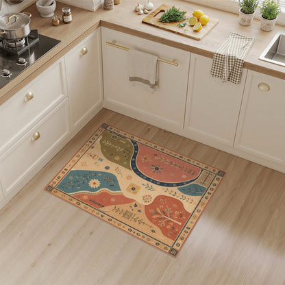 Vintage Floral Abstract Area Rug
