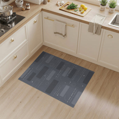 Grey Geometric Grey Area Rug
