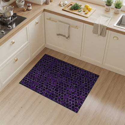 Purple Hexagon Geometric Modern Area Rug