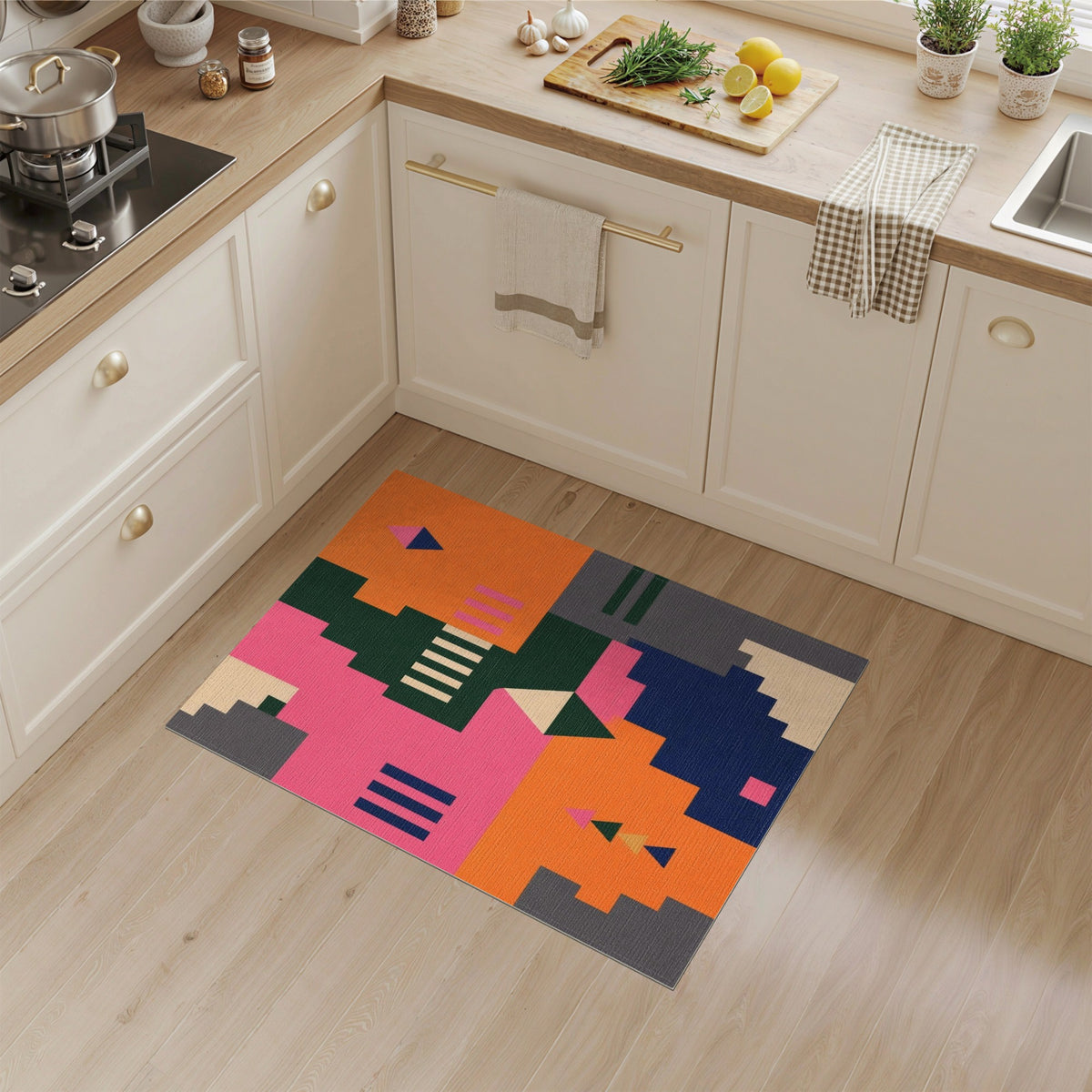 Bold Geometric Multi-Color Area Rug