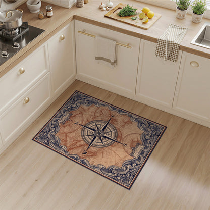 Vintage Compass Map Area Rug
