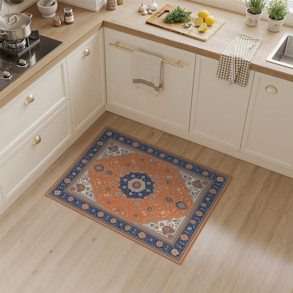 Orange Persian Medallion No. 13 Area Rug