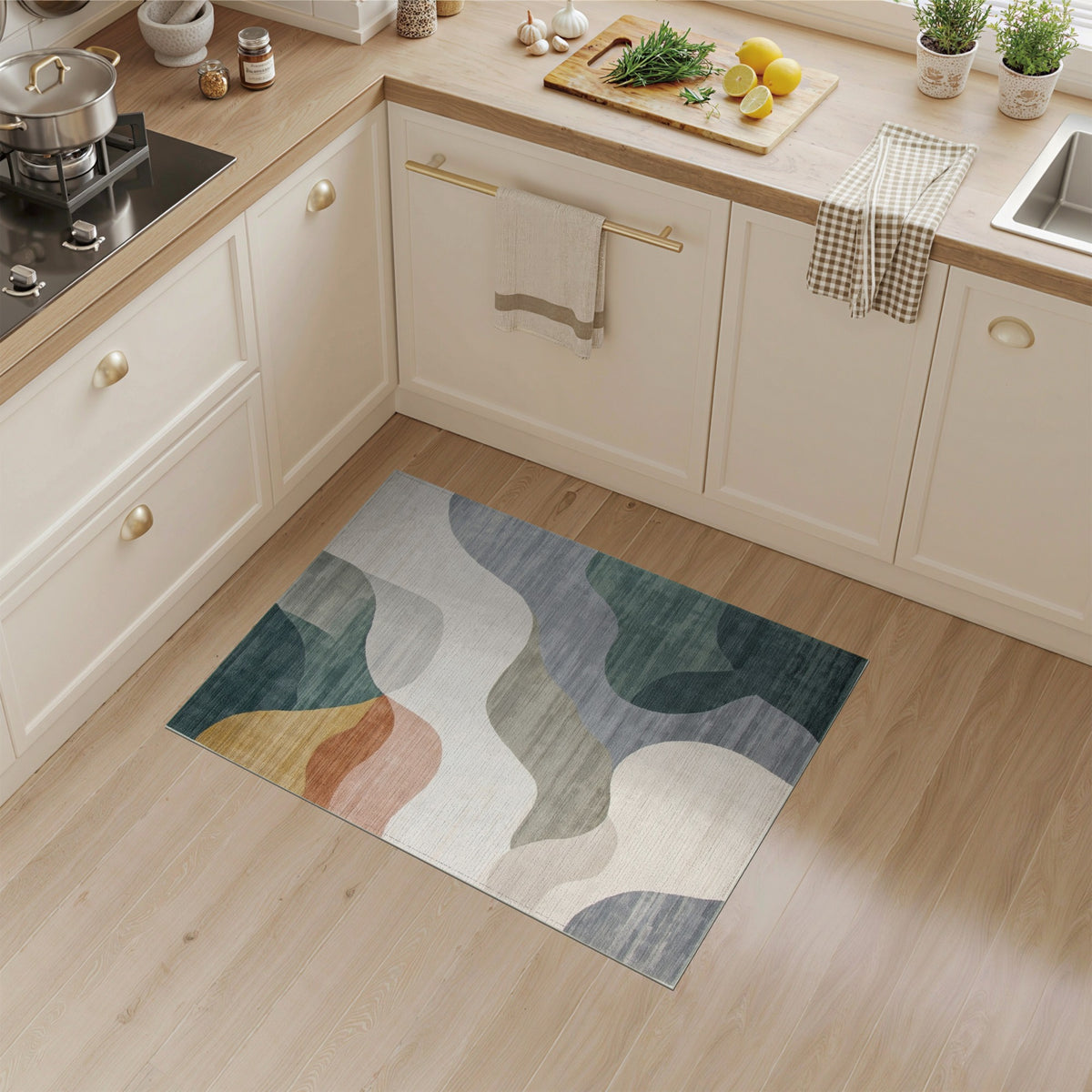 Fluid Wave Abstract Area Rug
