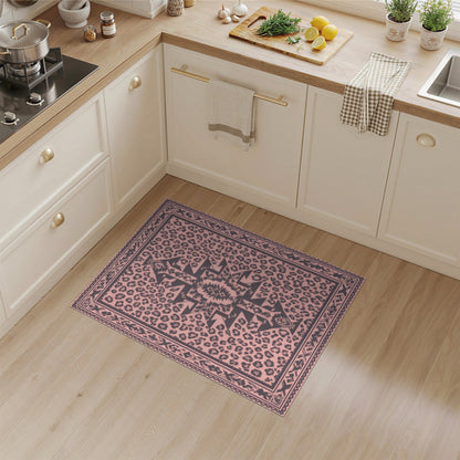 Pink Tribal Leopard Area Rug
